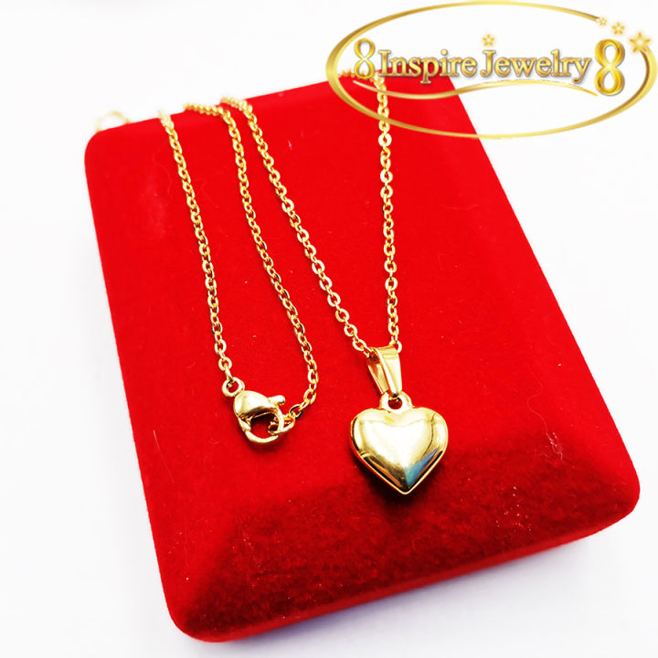 inspire-jewelry-สร้อยคอสี่ทองพร้อมจี้รูปหัวใจ-ยาว-18นิ้วงานทอง-18k-ตามแบบร้านทอง-ปราณีตมาก-งานแฟชั่น-สีทอง-สำหรับประดับชุดไทย-สวยหรู