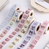 500pcs Kawaii Sanrio Stickers Roll Hello Kitty Kuromi My Melody Cartoon Sealing Labels Sticker Decoration Reward Decals Kid Gift Stickers