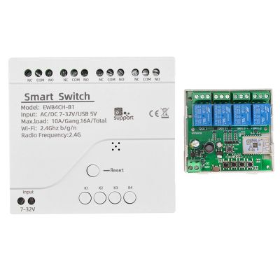 EWeLink Smart WiFi Bluetooth Switch Relay Module 7-32V on Off Controller 4CH 2.4G WiFi Remote for Alexa Google Home Spare Parts