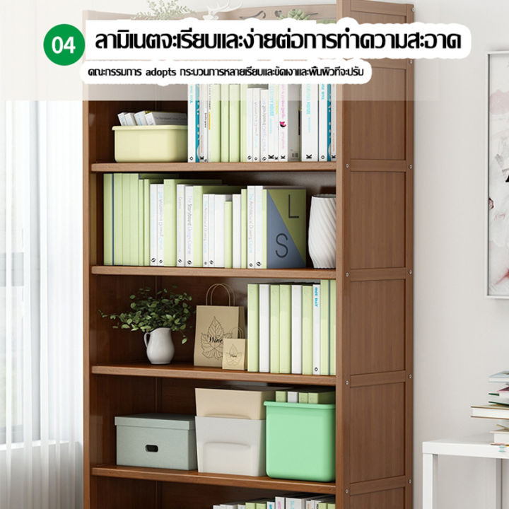 ชั้นวางหนังสือพร้อมตู้ชั้นวางของ-ชั้นวางหนังสือ-bookshelf-ตู้หนังสือไม้-ชั้นเก็บของ-ตู้โชว์-ประกอบง่าย