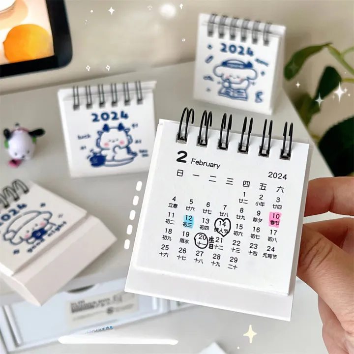 2024-creative-calendar-cartoon-calendar-mini-desktop-calendar-student-self-discipline-calendar-clock-in-calendar-book-2024-creative-calendar-simple-decoration-calendar-small-calendar-mini-calendar-boo