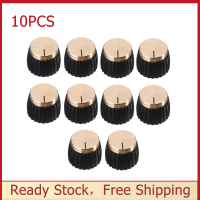 10x Guitar AMP Amplifier Knobs Push-on Black+Gold Cap for Marshall Amplifier