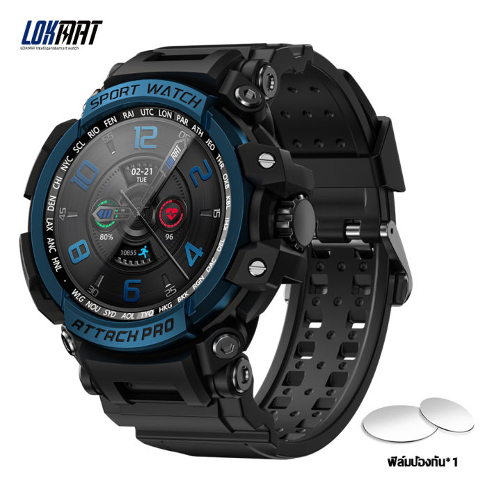 lokmat-attack-pro-sport-smart-watch-fitness-tracker-กันน้ํา-smartwatches-หน้าจอสัมผัสอัตราการเต้นหัวใจ-หน้าจอ