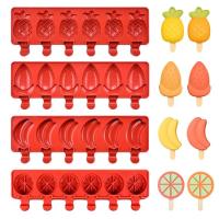 SILIKOLOVE Food Grade Silicone Ice Cream Mold DIY Homemade Popsicle Molds Fruit Juice Ice Bar Mold Mango Banana strawberry Shape