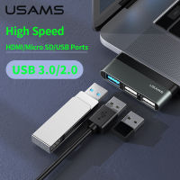 USAMS Type-C Cable Mini Hub USB 3.0 2.0 Hub Multi USB Splitter Adapter For iPad ProLaptopPhonePC USB-Hub Expander High Speed