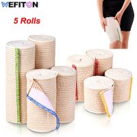 5 Rolls Premium Elastic Bandage Wrap Cotton Latex Free Compression Bandage Wrap with Self-Closure Support &amp; First Aid for Sports