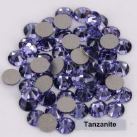 คุณภาพดี Ss3-ss34 Tanzanite แบนกลับไม่กาวซ่อมชนิดร้อนบนเครื่องประดับ DIY พลอยเทียมตกแต่งเล็บและอื่นๆ