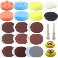 102Pcs Sandpaper Set Wet Dry 3 Inch Sanding Disc 75mm Hook and Loop 60-3000 Grit with Soft Foam Buffering Pad Polishing Pads Cleaning Tools