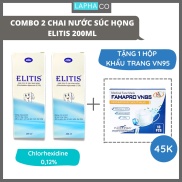 Combo 2 chai Nước súc miệng họng Elitis Chlorhexidine 012% dung tích 200ml