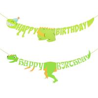 1set Happy Birthday Banners Dinosaur Party Decor Boys Birthday Party Decorations Kids Safari Party Baby Shower Supplies Banners Streamers Confetti