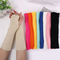 ยาว Fingerless ถุงมือสตรีนวมฤดูหนาวแขนอุ่นถักแขนแขนปรับนุ่มสบายๆสาวชาวเยอรมันเสื้อผ้าพังก์โกธิคถุงมือ