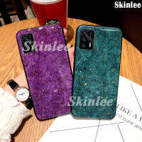 Skinlee แฟชั่นสีเขียวสีม่วงเคสโทรศัพท์สำหรับ Realme GT ปลอก HP Rhinestone Cover