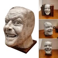 Sculpture Of The Shining Bookend Library Heres Johnny Resin Desktop Ornament Book Shelf Bookshelf Decoration Face Resin