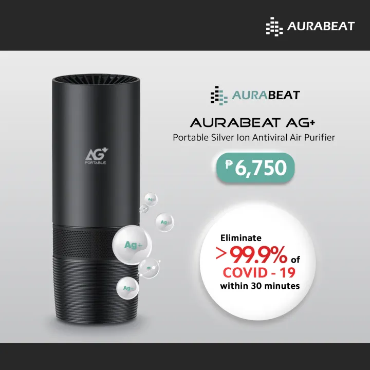 WOW AURABEAT AG+ Portable Silver Ion Antiviral Air Purifier (COVERAGE
