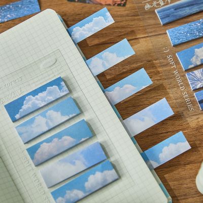 100Pc Ins Wind Scenery Notes Memo Bookmarks Scheduler Markers Paper Stickers Kids Office Stationery Supply