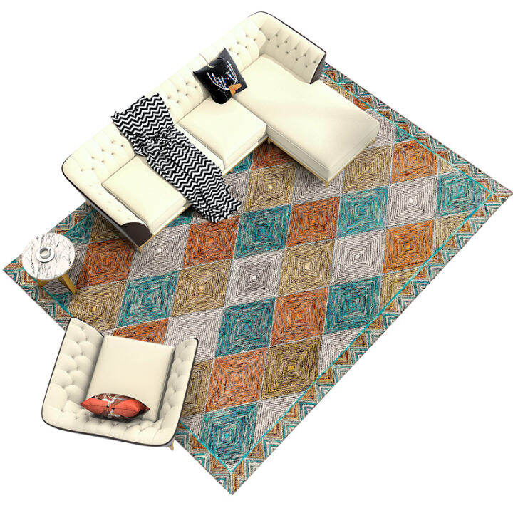 Geometric Ins Style Carpet Living Room Sofa Coffee Table Cushion Bedroom Full Room Layout Household Cushion Floor Mat main image 1