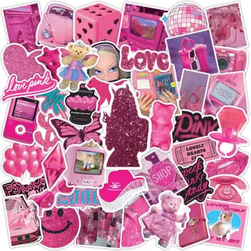 50PCS Cute Stickers Preppy Stickers Preppy Stuff Pink Water Bottle