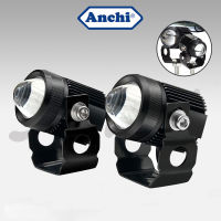 ANCHI  ไฟติดรถมอไซค์ ไฟสปอร์ตไลท์ LED  DC12V-24V 2ชิ้น(เเสงสีขาว+แสงสีส้ม)