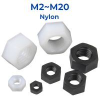 Black/White Nylon Hex Hexagon Nut M2 M2.5 M3 M4 M5 M6 M8 M10 M12 M14 M16 M18 M20 Plastic Insulation Hexagonal Nuts