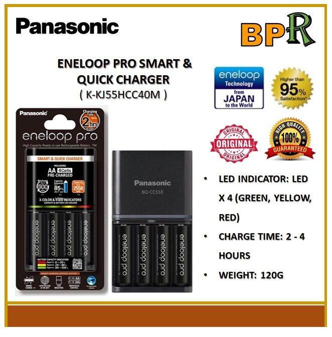 Panasonic Eneloop Pro Smart And Quick Charger K Kj55hcc40m