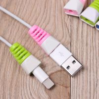 CONISTON 10ชิ้นออร์แกไนเซอร์สายเคเบิลข้อมูลคลิปลวดสีสันตัวป้องกันสายไฟ USB สายข้อมูลเคสป้องกันสายสายเคเบิลป้องกันที่ครอบที่ม้วน