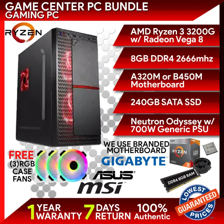 Gc Neutron System Unit Package Pc Bundle Ryzen 3 30g 4 Cores 4 Threads With Radeon