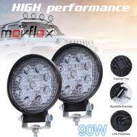 MovFlax 2ชิ้น90วัตต์6000พัน9000LM วงกลมกันน้ำไฟ LED ทำงานสำหรับ Off-Road Suv/ เรือ/รถบรรทุก