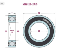 6804 /19-2RS  ( 19/20 x 32 x 7 mm. ) MR126 ลูกปืนสำหรับจักรยาน 6804/19 RS ฝายาง = 1 ตลับ