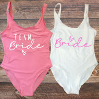 Plus Size Team Bride Swimsuit Squad Women Letters Swimwear Bachelorette Party Swimsuit Summer Beatchwear Bathing Suit