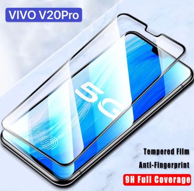 เก็บเงินปลายทาง ฟิล์มกระจกนิรภัย เต็มจอ Vivo V20Pro ฟิล์มขอบดำ ฟิล์มกันกระแทก Tempered Glass