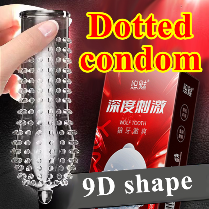 Yomee 1 Box 10 Pcs Premium Dotted Condom Men For Sex With Size Ultra