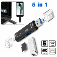 [SONGFUL] Multi-function 5 In 1 USB 2.0 Type C Memory Card Reader OTG Reader Adapter Mobile Computer Tablet Type-c Usb Small Mini Universal Tf Card Memory Card Otg High-speed Card Reader Car U Disk Car Reader