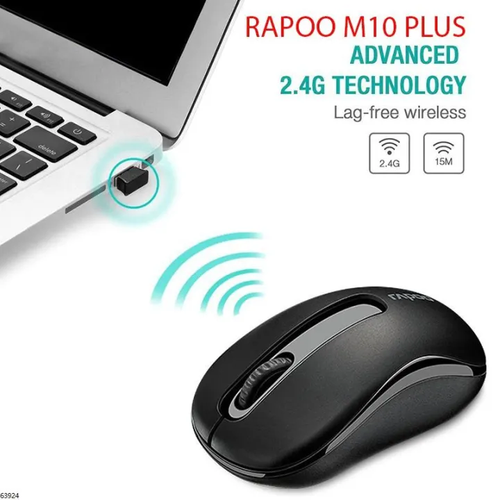 Rapoo M10 PLUS 2.4G Mini Optical Wireless Mouse Reliable 1000DPI Mice ...