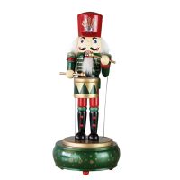 1 PCS 36Cm Music Box DIY Wooden Nutcracker Toy Crafts ,Green