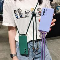 [HF16] Crossbody Lanyard สำหรับ Huawei P50 P40 Pro Plus Lite E Mate 40 RS 30 20X 10 P20 P30 Liquid ซิลิโคนนุ่ม