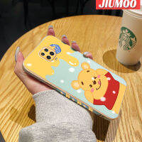 เคส JIUMOO สำหรับ Xiaomi MI POCO M2 Pro Redmi Note 9S Note 9S Pro เคสลายหมีการ์ตูนกรอบสี่เหลี่ยมใหม่พื้นผิวเคสซิลิกาเจลนิ่มกันกระแทกเคสมือถือฝาครอบป้องกันเลนส์กล้องถ่ายรูปรวมทุกอย่าง