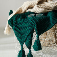 Solid Colour Tassel Knitted Blankets Leisure Cotton Bed Plaid Wool Ball Bedspread on The Bed Decorating Plaid on The Sofa