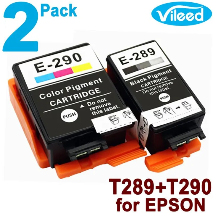 2 Pack T289 Black T290 Ink For Epson 289 290 Full Set Print Cartridge Compatible For Workforce 7348
