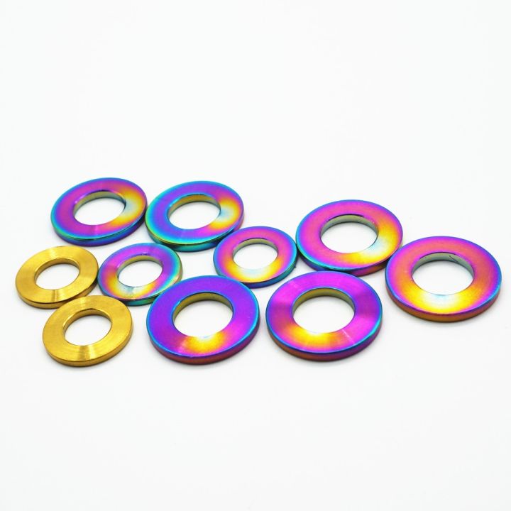 6pcs-m5-m6-m8-m10-gasket-titanium-washer-for-motorcycle-bicycle-titanium-gold-color-multicolor-ti-fastener