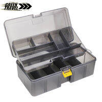 Lure Tackle Box ทนต่อแรงกระแทกความแข็งแรงสูง Double Layer โปร่งแสงเหยื่อเคสอุปกรณ์ตกปลา