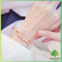 Veevio สร้อยข้อมือชุบเงินดาวสร้อยข้อมือเพชรแฟชั่นข้อมือเครื่องประดับสร้อยข้อมือผู้หญิงสร้อยข้อมือประกายสร้อยข้อมือแฟชั่นรสนิยมแฟชั่น