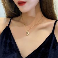 Kalung Titanium Proyeksi 100 Bahasa "I Love You" Anti Karat Emas 18k Berlian Aksesoris Wanita