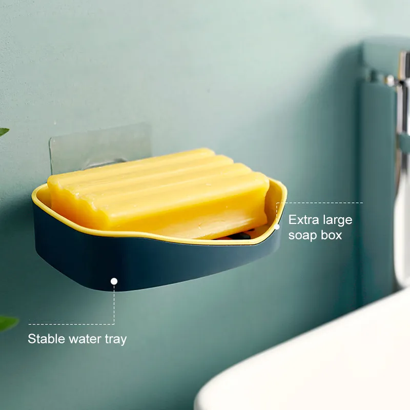 Y5730 Plastic No Trace Adhesive Soap Case Holder Bathroom Cartoon