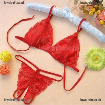 [Base] Women Lace Set y Lingerie Set Strappy Wire Free Underwear lette Suit [PH]