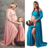 Cotton Family Matching Clothes Maxi Gown Maternity Photography Props Pregnancy Women Girls Summer Mother And Daughter Dress 2020