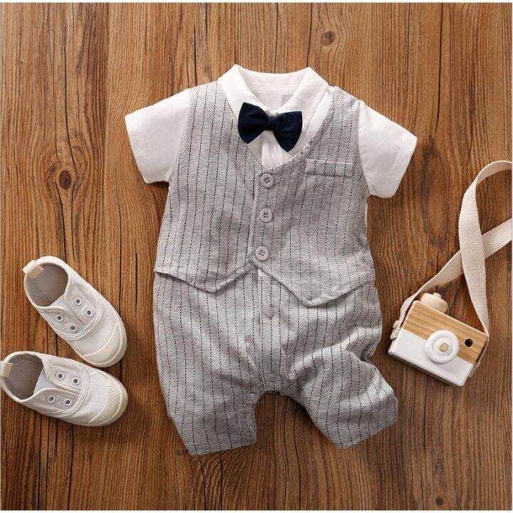 baju-baby-boy-clothes-rompers-newborn-s-clothing-bowtie-style-100-cotton-for-boys-christening-suit