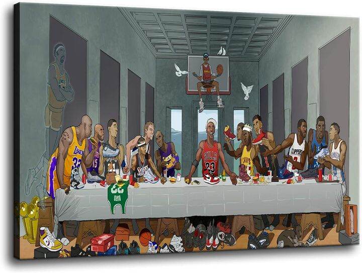 The Last Supper Basketball Player Wall Art Jordan James Durant Kobe ...