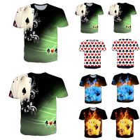 2023Casual 3d Poker Short Sleeve Tshirt Top Casual O-neck Men Clothing T-shirts Harajuku Fashion Summer Man Shirt Size