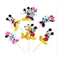 ห่อ Disney12pcs 12ชิ้นต่อชุดมินนี่เมาส์กระดาษสีเค้กอุปกรณ์ประดับตกแต่งงานเลี้ยงวันเกิดของเด็ก