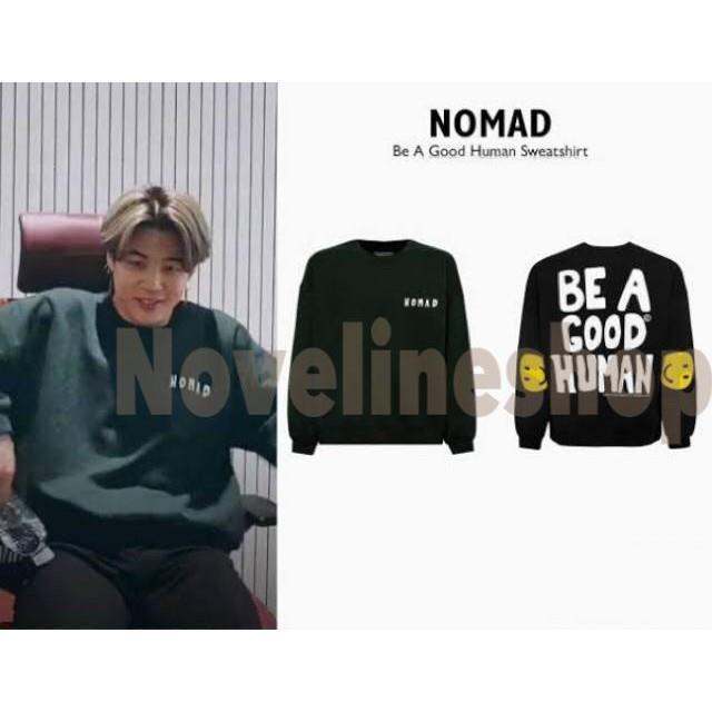 Bts JIMIN KPOP NOMAD BASIC SWEATER BE A GOOD HUMAN SMILEY | Lazada